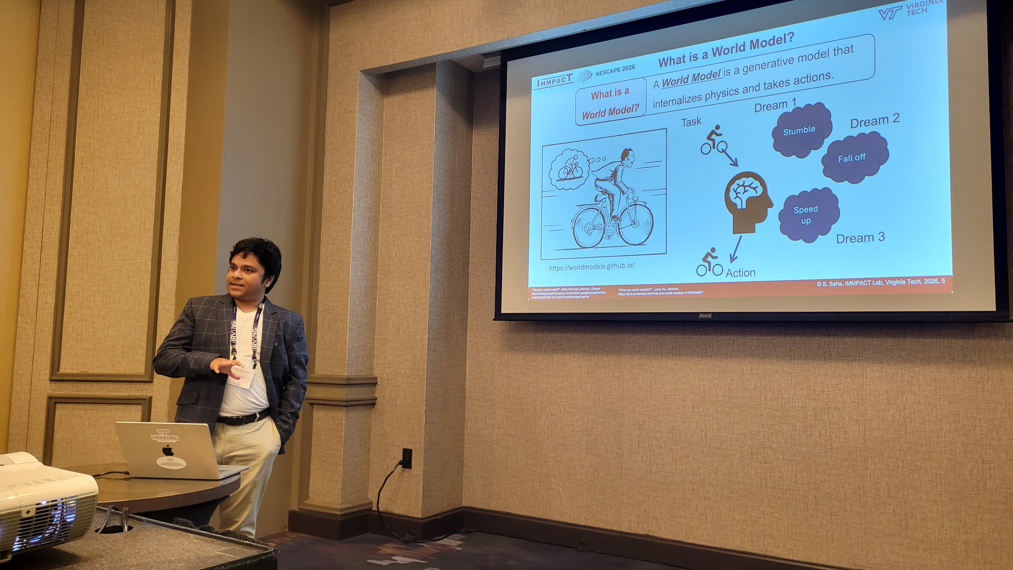 Dr. Sourav Saha presenting at AESCAPE 2026 in Dallas, Texas.